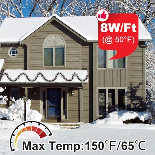 MAXKOSKO 75ft Roof and Gutter Self-Regulating Snow Melting Heating Cable - 5