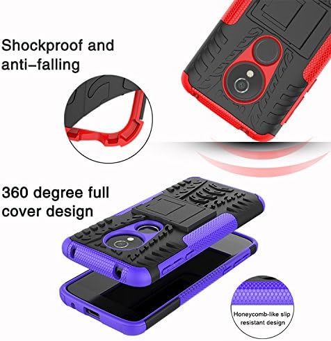 Yiakeng for Moto G6 Play Case,Moto E5 5.7" Tracfone(XT1920DL), Moto G6 Forge case, Dual Layer Shockproof Slim Protective with Kickstand Phone Case Cover (Blue)