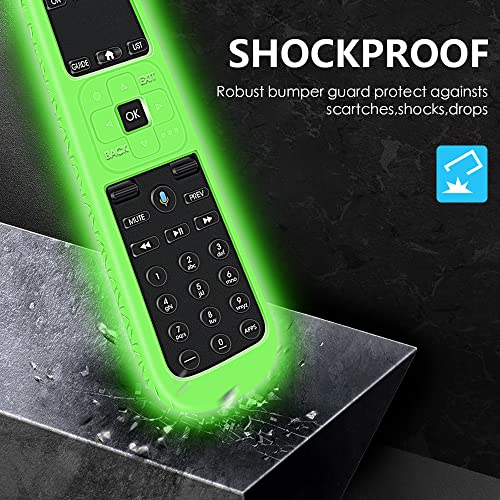 2Pack Protective Case Cover For At&T Tv Now Directv Receiver Remote Control Voice Control C71Kw,For At&T Tv Now Directv Remote Back Shockproof Silicone Cover Holder Skin Protector-Glowblue+Glowgreen #TOP2