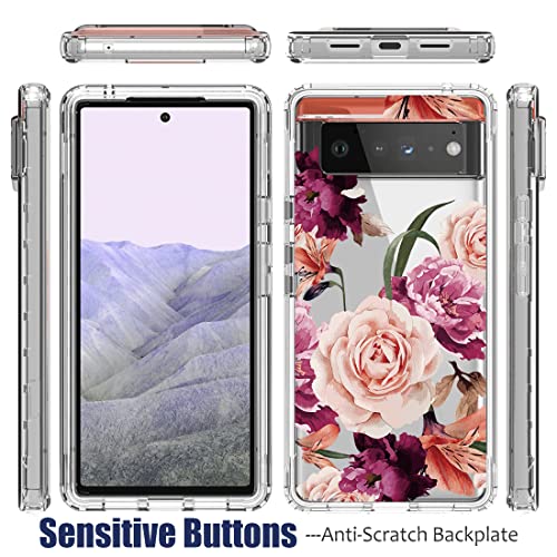 Coque Pixel 6 Pro antichoc intégrale à fleur violette - 5