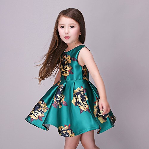 KIDSCOOL SPACE Little Girls Sleeveless Cute Floral Printed Casual Dresses4