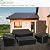 Gasadar Outdoor Furniture Cover Waterproof, 4 Piece Patio Furniture Covers for Patio Loveseat, Chair and Coffee Table, Heavy Duty 600D, Black