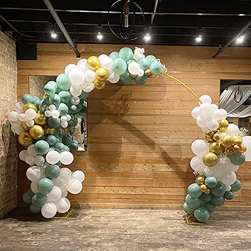 Image of Wokceer 9.2 FT Large Circle Balloon Arch Stand Gold Metal Round Arch Backdrop Stand for Wedding Ceremony Birthday Party Bridal Shower Anniversary Background Decoration | Gold Metal Round Backdrop Stand Wedding Arches for Ceremony Birthday Party Bridal Shower Anniversary Decoration