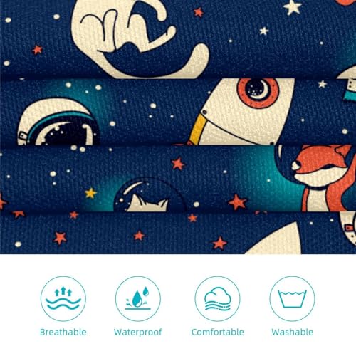 Lot de 2 tabliers de cuisine avec 4 broches design chat et renard