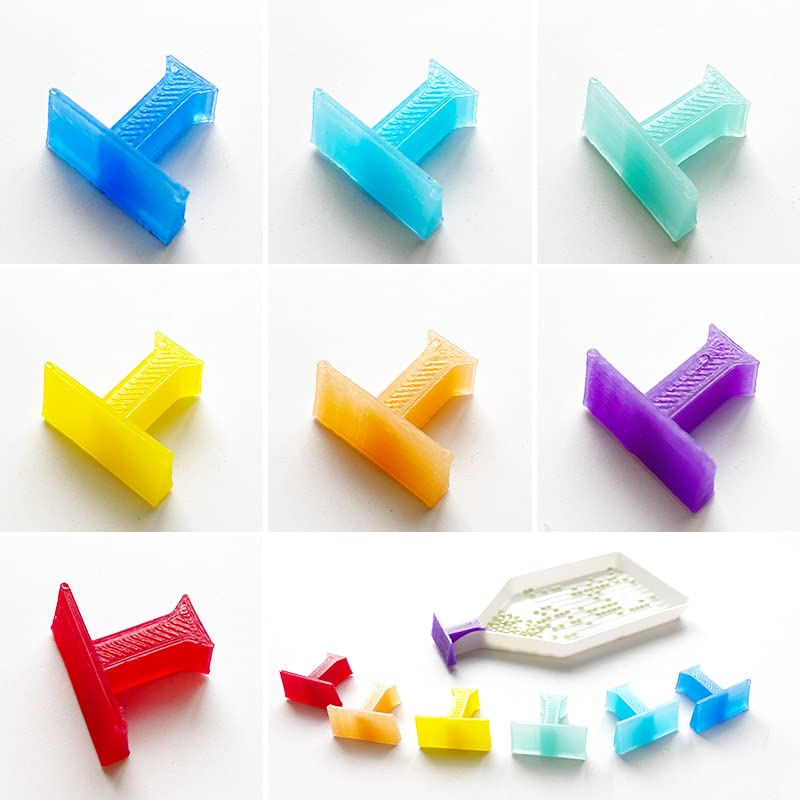 Diamond Painting Tool Accessories Rainbow Tray Stoppers with Area for Lable Sticker, Painting Rhinestones Drill Plates Colorful Stopper (Small)