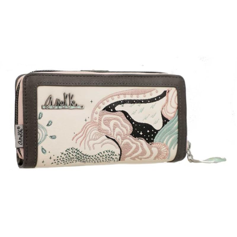 Anekke Psicodelic Damen Geldbörse All-in-One | Große Geldbörse Original Inspiration 60er Jahre | 18 x 10 x 3 cm | Farbe Rosa, Rosa, 18 x 10 x 3 cm