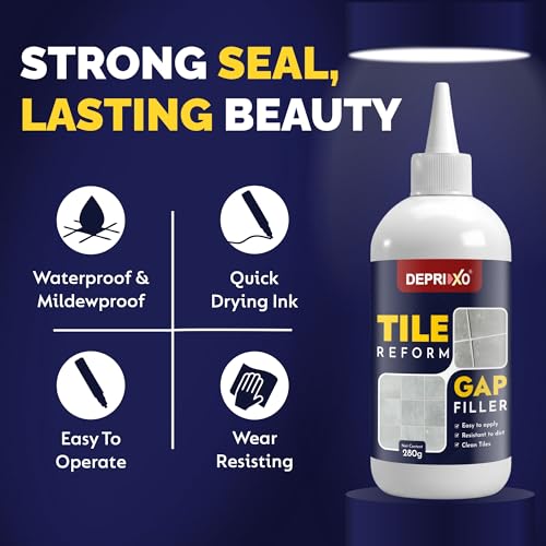 Image of Tiles Gap Filler Waterproof Sealant | White Cement Grout Paste Tube for Tiles & Walls | Crack Repair Putty for Kitchen & Bathroom by UNIDSC (Tile Gap Filler, 560 ml)