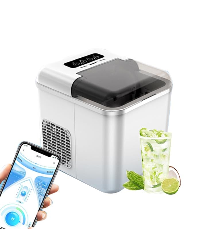Ice Maker Machine, Countertop Self-Cleaning Ice Cube Maker with WiFi Control, Two Cube Sizes, Includes Ice Scoop and Basket for Home Office Bar