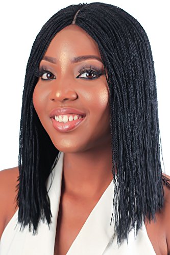 Wow Braids Twisted Wigs, Blunt Bob - Micro Twist Wig - Black - 12 Inches. Synthetic Hand Braided Wigs For Black Women. #TOP6