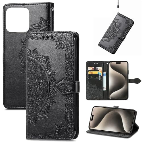 Rfvzubemok Compatible with Oppo Reno8 T 4G Wallet Cover,Compatible with Oppo Reno 8 T 4G Flip Stand Card Slots Magnetic Closure Phone Case Black