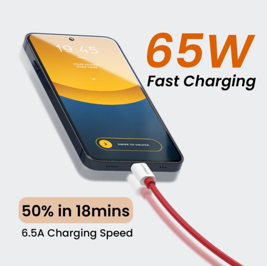 Image of UTRAX 65W USB to Type-C Cable 1.2M | 65W Fast Charging & Data Sync | Durable TPE Material | Multi-Protocol Fast Charge Support (1)