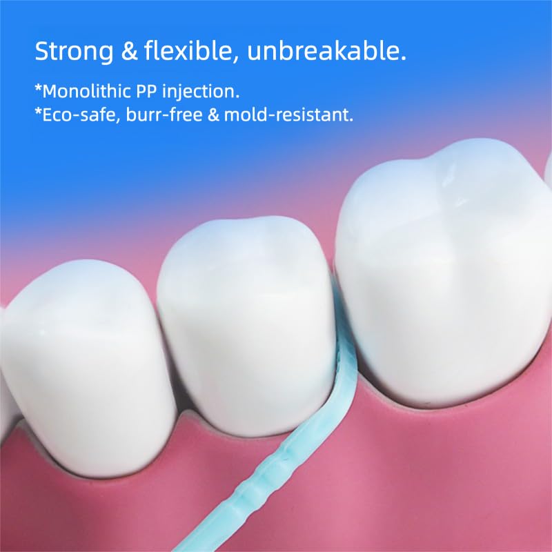 Vonmerie Angle Interdentalbürsten Weiß/Kontrollierte Reinigung der Zahnzwischenräume auch an schwer zugänglichen Stellen / 200Pcs Interdentalbürsten – Bild 4