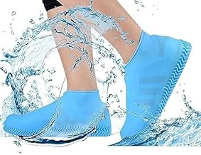 Bhujry Silicone Waterproof Shoe Covers Rain Socks,Reusable Foldable Non-Slip Shoes Boots Shoes Covers Overshoe for Indoor, Rain, Snow, Grassland Shoes for Men & Women & Children