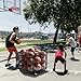 MR Foldable Ball Cart with Wheels, Heavy-Duty Ball Cage Garage Sports Equipment Organizer, Collapsible Metal Rolling Multi Sports Ball Storage for Gym, Lockable Lid, Indoor and Outdoor