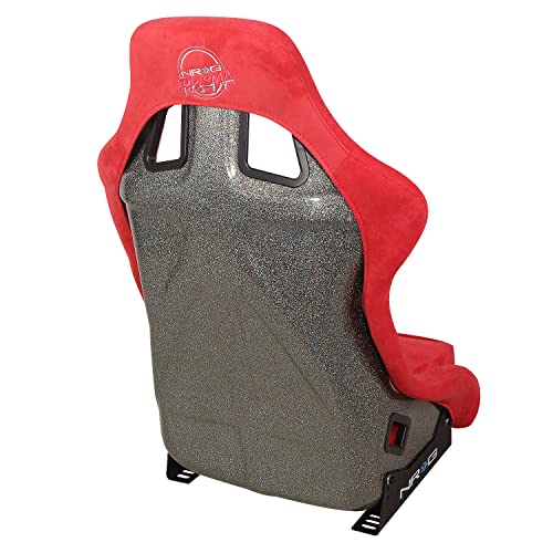Nrg Innovations Nrg-Frp-302Rdl-Ultra Prisma Fixed Back Bucket Racing Seat W/Bottom Mount, Washed Up Light Red Seat/Gold Sparkle Back #TOP6