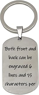 Sponsored Ad - Personalized Customize Inspirational Keyring Stainless Steel Dog Tag Name Keychain,Engraved Gift for Men Bo...