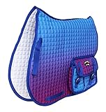 Challeger Horse Quilted English All-Purpose Trail Saddle Pad Ombre w/Pockets 72147