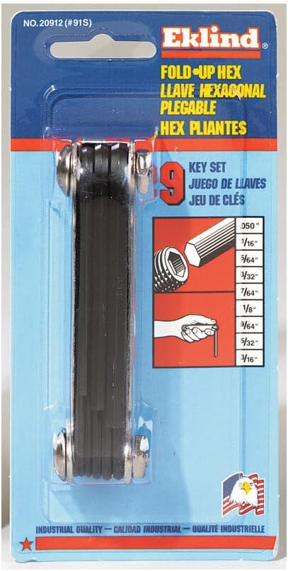 Eklind 20912 Classic Fold Up Hex Key Set 9 Count