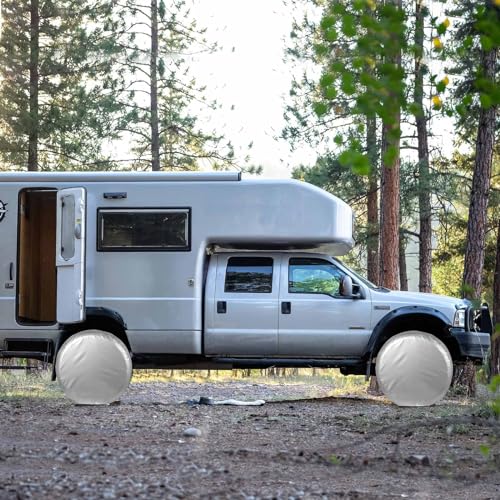 image for Explore Land Weatherproof Tire Covers 4 Pack Alumium Wheel Protector f