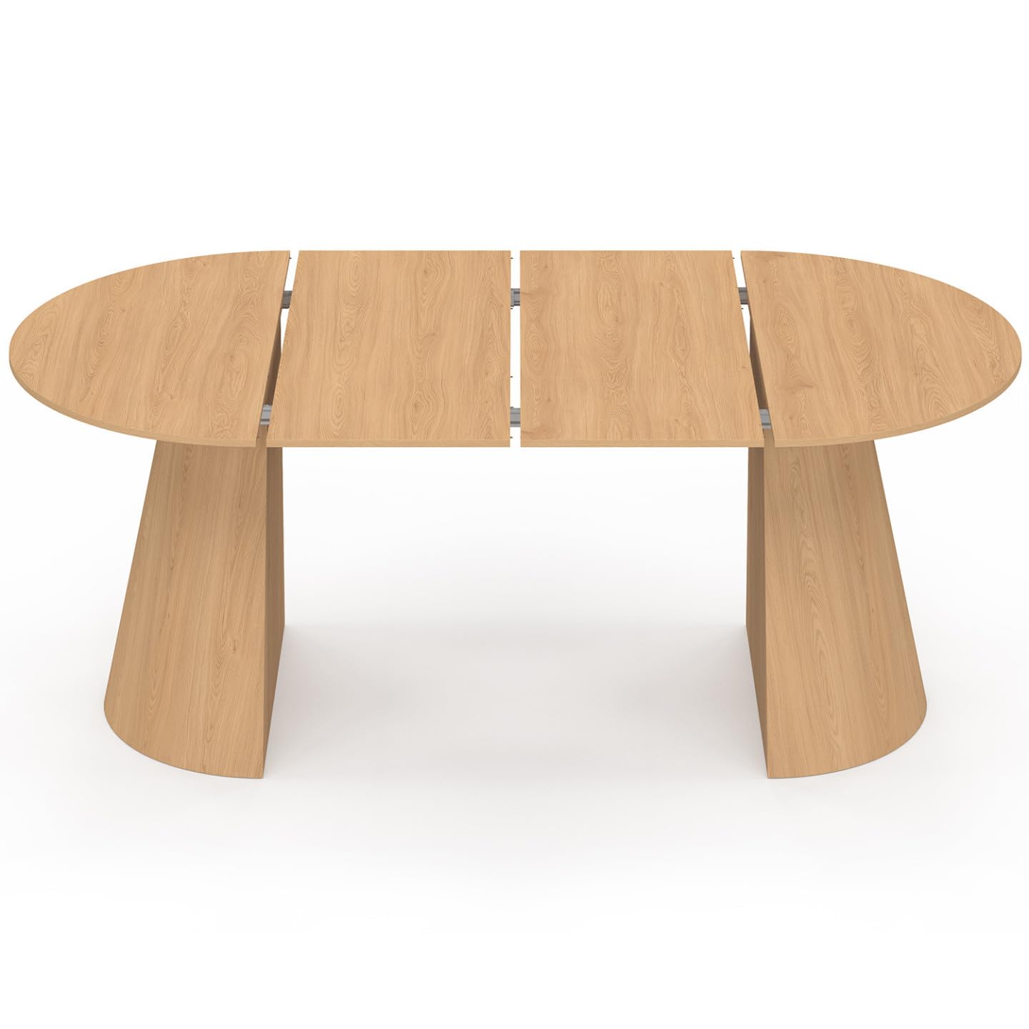 IDMarket – Mesa de comedor redonda extensible Angele 4-10 personas madera efecto haya 110-200 cm