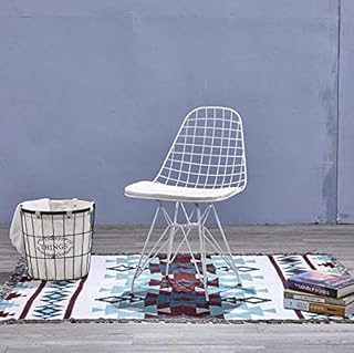 XGQ Nordic Minimalista Creativo Hierro Forjado Cafe High Chair (Negro) (Color : White)