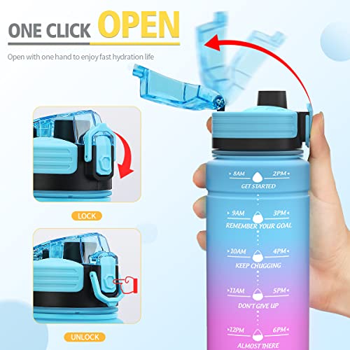 Niggeey 17Oz 24Oz 32Oz Water Bottles, Motivational Water Bottle With Time Marker, Leakproof & Bpa Free Tritan Material, Drinking Sports Water Bottle Perfect For Fitness, Gym & School #TOP3