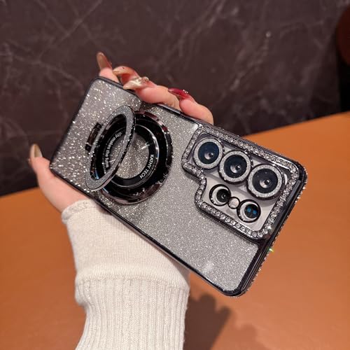 For Galaxy A16 4G/5G �p �P�[�X MagSafe�Ή� 360°��]�X�^���h �c�����Ή� ���^ �\�t�g TPU �d�C���b�L ���H �X�}�z�P�[�X �ϏՌ� �M�����N�V�[ A16 4G/5G �J�o�[ �}�O�Z�[�t�Ή� �����O �}�O�l�b�g���� ����