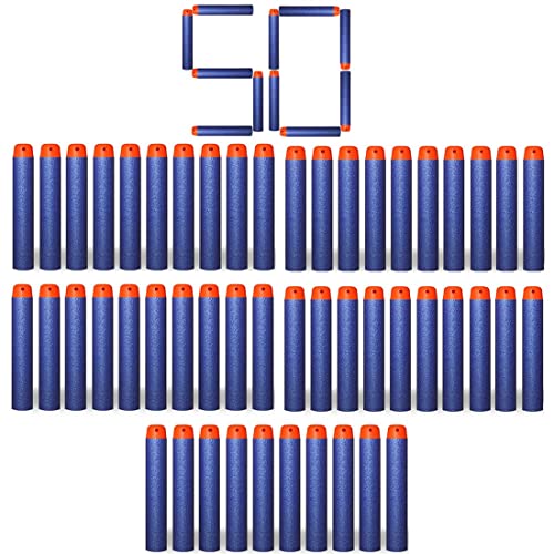 Image of SYGA Plastic Foam Bullet Dart Bullets for Nerf N-Strike Elite Guns, Blue - 50Pcs