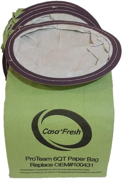 Miniatura 2 de Paquete de 10 unidades de repuesto para ProTeam QuarterVac HEPA - QuarterVac - TailVac - ProVac - QuietPro BP - GoCartVac - AviationVac - Bolsas de