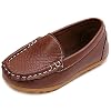 LONSOEN Toddler Little Kid Boys Girls Soft Slip On Loafers Dress Flat Shoes
