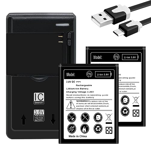 2X 2980mAh Standard Battery Universal USB/AC Charger USB Data Sync Charging Cable Compatible with LG Optimus Exceed 2 VS450PP Verizon