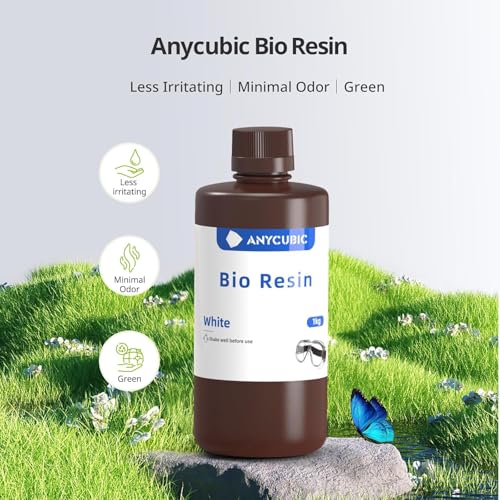 Image of 3IDEA ANYCUBIC Bio Resin, Odorless Standard Photopolymer Resin,Fast UV-Curing ABS Like Resin for 8K /10K /14K LCD 3D Printing (Grey, 1kg)