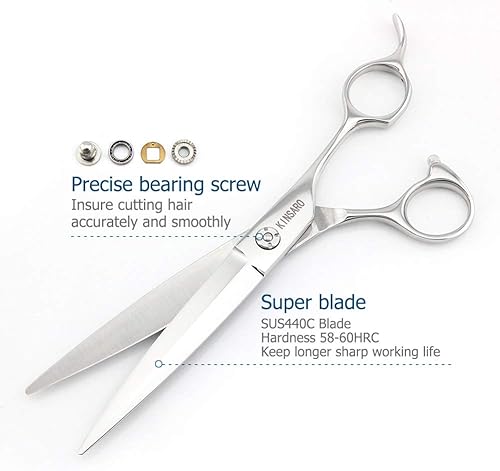 Miniatura 3 de Tijeras de peluquero profesionales de 7 pulgadas tijeras deslizantes en forma de sauce tijeras deslizantes profesionales de corte de pelo deslizante