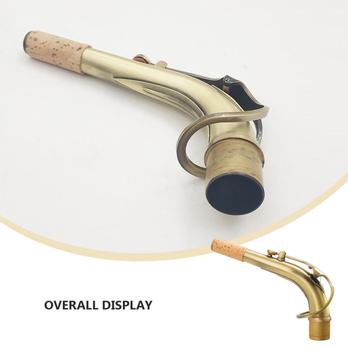 Luxshiny Saxophonzubehör Saxophon Anschlusshals aus Messing 24,5mm Durchmesser Gebogener Hals mit Transparentem Ton und Praktischer Anwendung für Altsaxophon