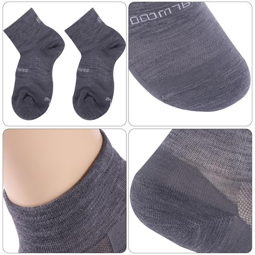 Image of No Show Athletic Socks, ZEALWOOD 3 Pairs Merino Wool Ultra-Light Running Tennis Golf Socks for Men Women