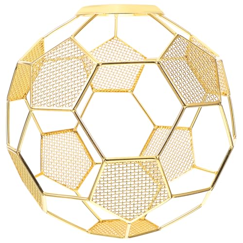 IWOWHERO Football Lampshade Hollow Out Metal Pendant Light Shade 5.1X5.1 Inch Soccer Shape Lamp Cover for Home Bar Kitchen Corridor Decoration