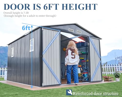 Vanacc YSS002 10X12X7.5 Ft Outdoor Storage Shed thumb #2