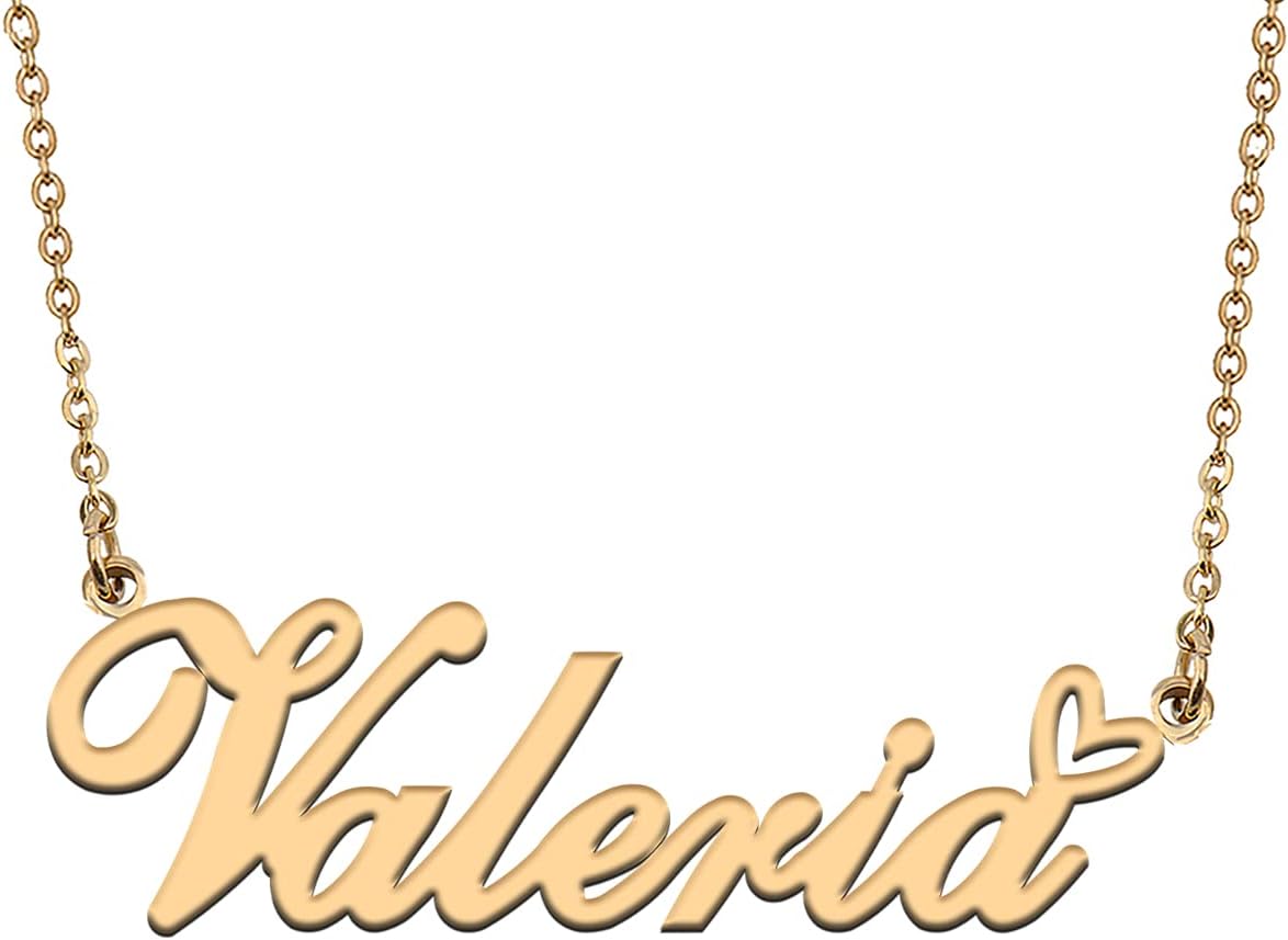 HUAN XUN Personalized Custom Initial Pendant Name Necklaces for Womens in Gold Silver