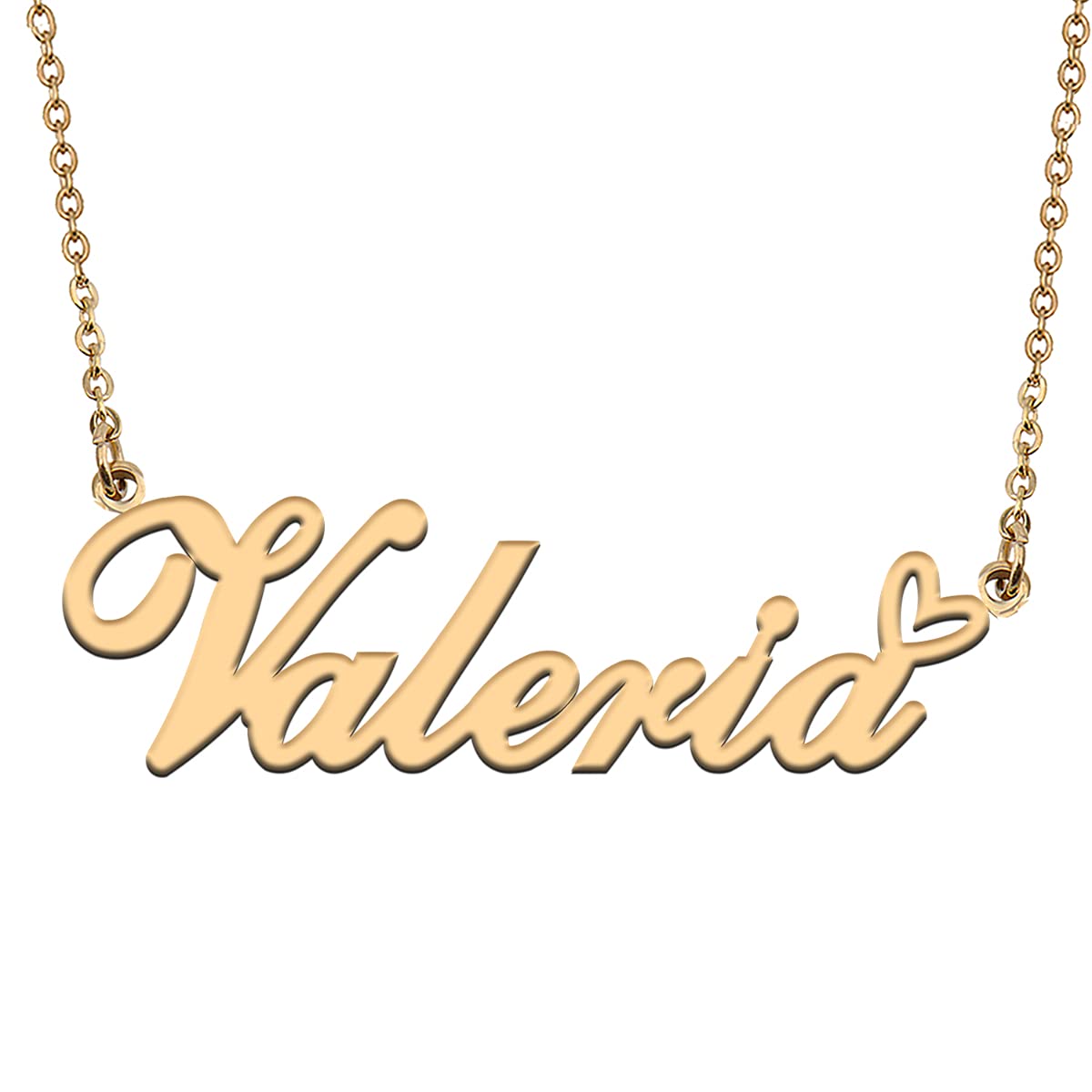 HUAN XUN Personalized Custom Initial Pendant Name Necklaces for Womens in Gold Silver