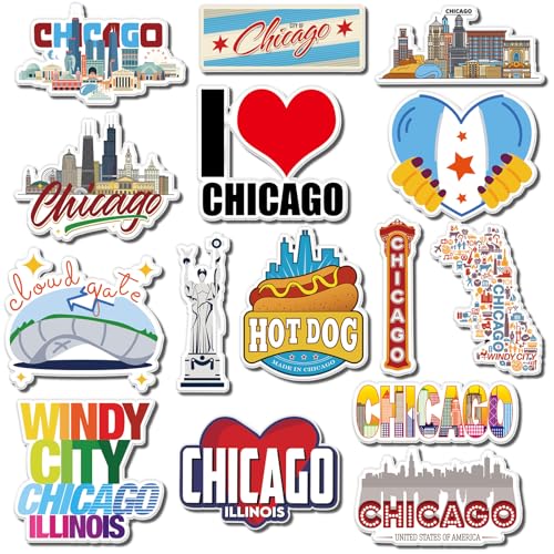 Konohan 30 Pcs Chicago Souvenirs Gifts Chicago Magnets for Refrig...