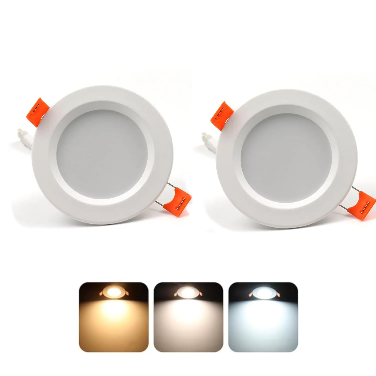 2Pack LED Spot Lights Recessed Ceiling Lights, 7W Downlight - aluminum Body Spot Lighting Ultra Slim 90-240V 3CCT in One 2700K 4000K 6500K Selectable,for Kitchen Bedroom Living Room – 2 Year Warranty