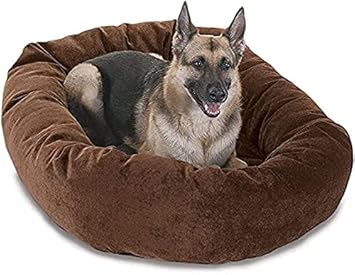 PETBUTLER Luxurious Brown Round Dog/Cat Bed (Export Quality)-XL