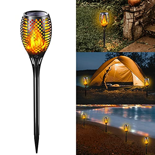 Lumières Flamme Solaire, 1 Pack Lumière Solaire de Torche IP65 flammes scintillantes imperméables LED allume Marche / Arrêt automatique pour Décoration de paysage, pelouse jardin, Cour, patio, allée Cover