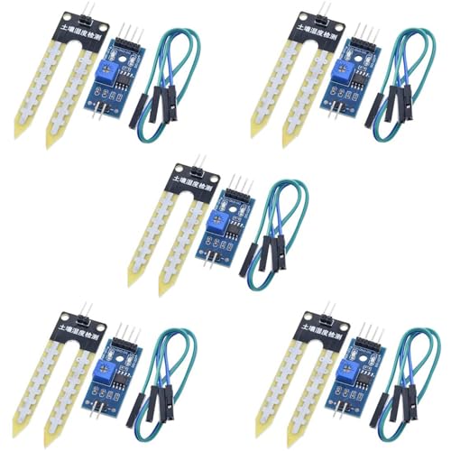 5 Pieces of LM393 3.3V-5V Soil Moisture Detection Sensor, Soil Humidity Sensor,Soil Hygrometer for Arduino Automatic Watering Systems,Robots, and Smart Cars