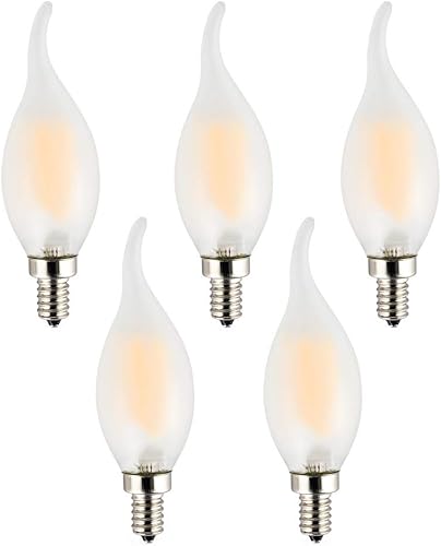 Bombilla LED de bajo voltaje DC 12V 2W para candelabro de 12V-24V CC, 12V CA, color de luz blanca cálida 2700K, base pequeña E12, reemplazo