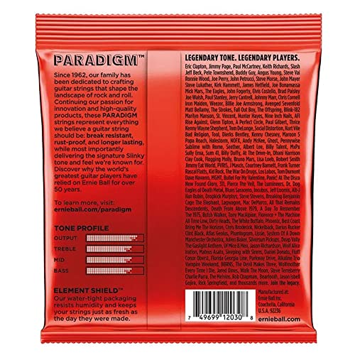 Ernie Ball Skinny Top Heavy Bottom Slinky Paradigm Cordes pour guitare électrique à 7 cordes, calibre 10-62 - Les Beatles, Paul McCartney, John Lennon, RIngo Starr, George Harrison Ernie Ball Skinny Top Heavy Bottom Slinky Paradigm Cordes pour guitare électrique à 7 cordes, calibre 10-62 – Image 3
