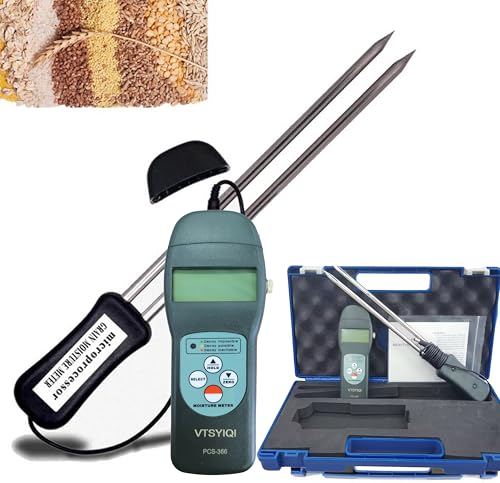 VTSYIQI Grain Moisture Meter Maize Pepper Coffee Cocoa Bean Humidity Tester 7~30% for 36 Different Kinds Grains Wheat Peanut Coffee Bean Corn Rice Cocoa Bean Moisture Test