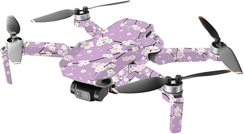 Miniatura 10 de MightySkins - Compatible con DJI Mini 2 Dron portátil - Flores moradas  Funda protectora de vinilo duradera y única  Fácil de aplicar, quitar y