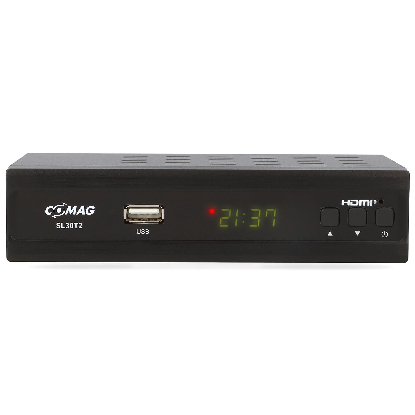 Comag SL30 DVB-T2 Receiver + aktive Zimmerantenne HDMI Kabel, HDTV für frei Empfangbare DVB-T2 Sender mit USB TV Aufnahme (PVR Ready)