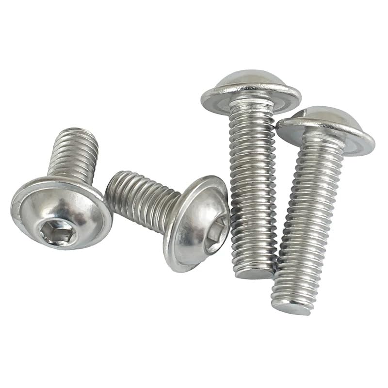 Tornillo de cabeza cilíndrica hexagonal m6 titanio gr2 con collar iso7380,2 (50,M6 x 1,0 x 20 mm)